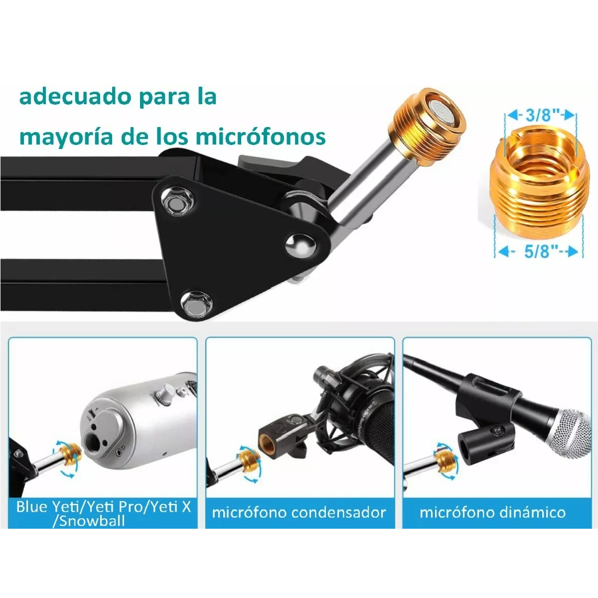 Soporte Brazo Microfono Condensador Para Grabación Estudio