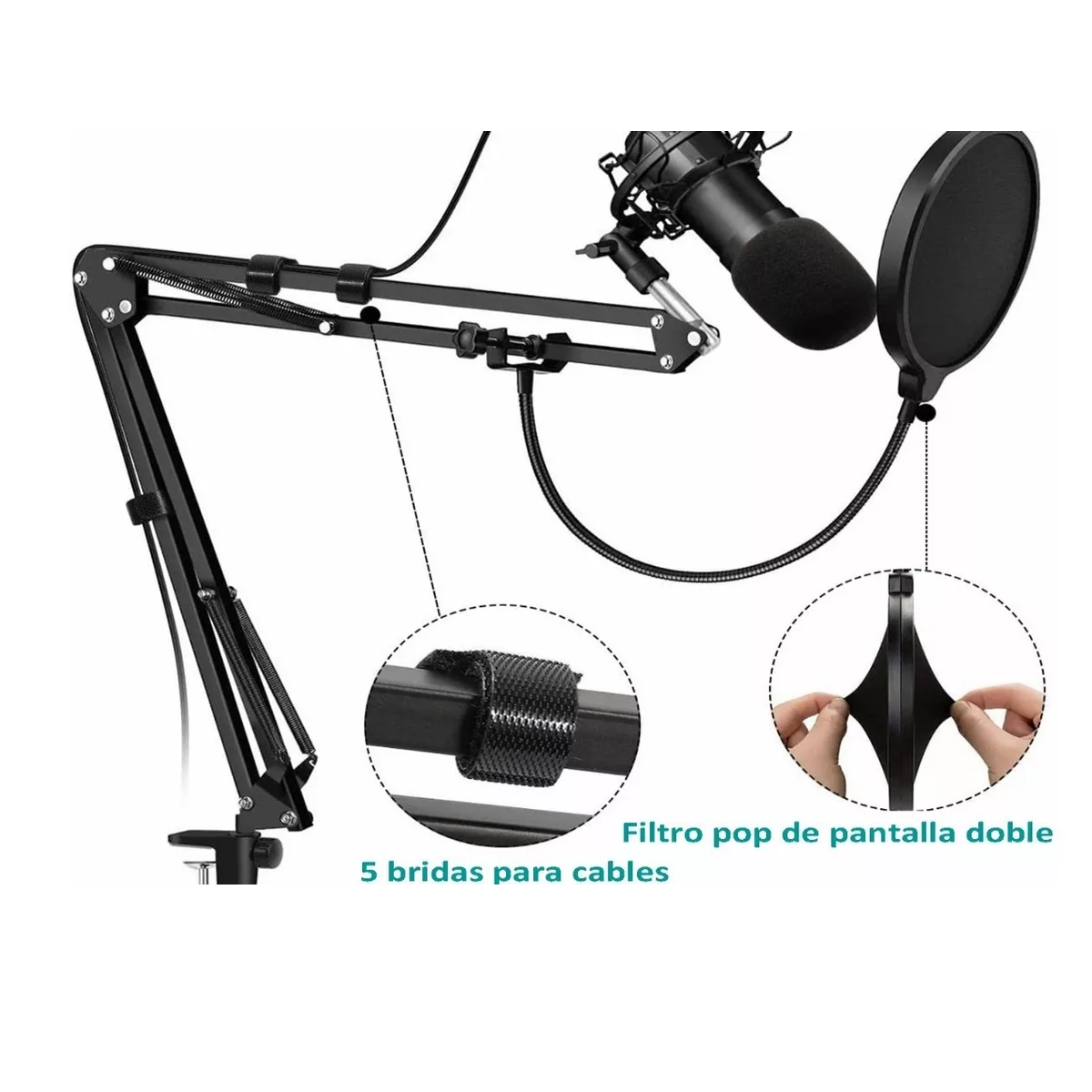 Soporte Brazo Microfono Condensador Para Grabación Estudio
