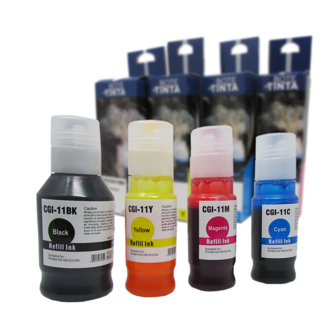 4 Tinta Gi11 G2160 G3160 Compatible Genérica Para Uso En Canon