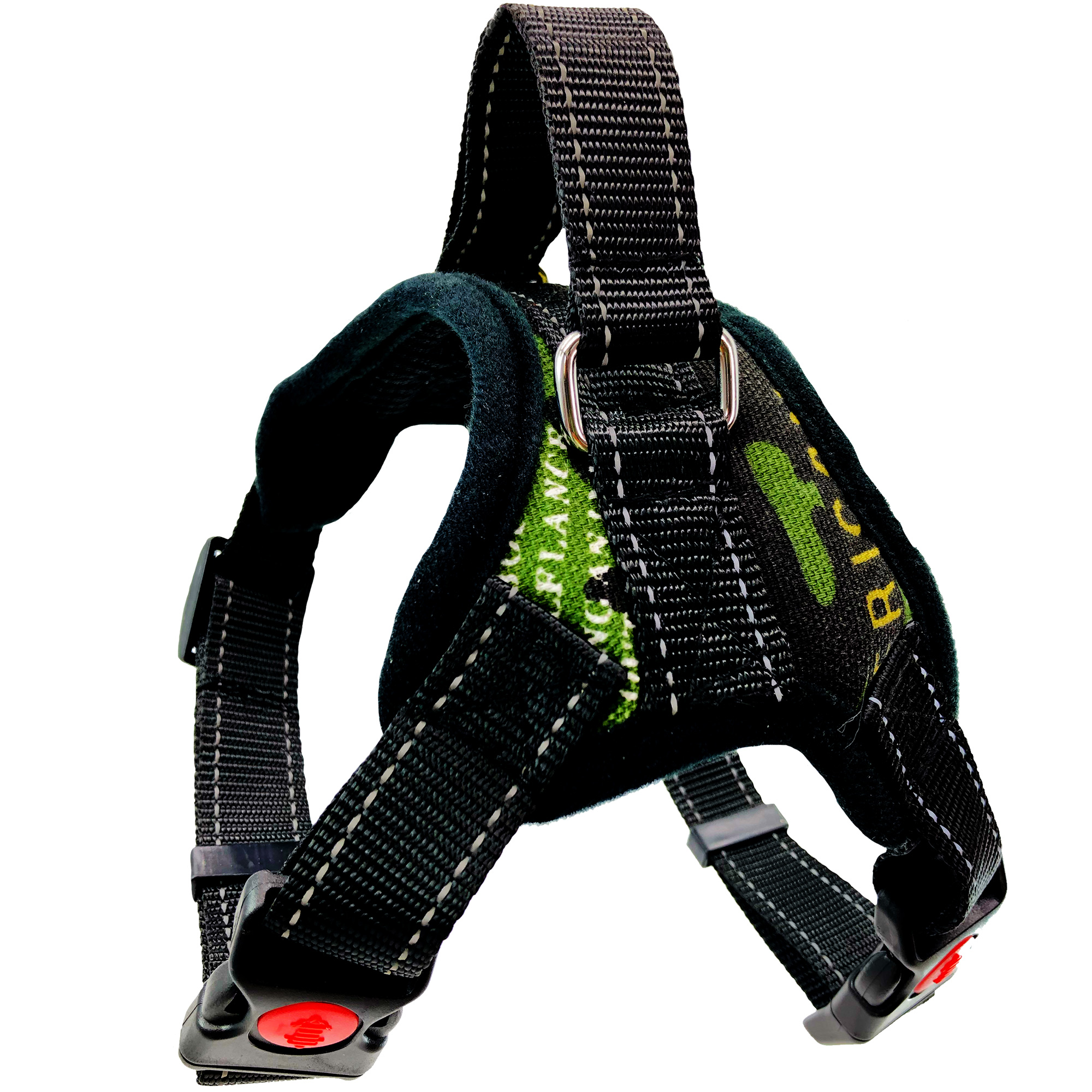 Arnés para Perro pechera de seguridad reflejante Ajustable Verde Militar.