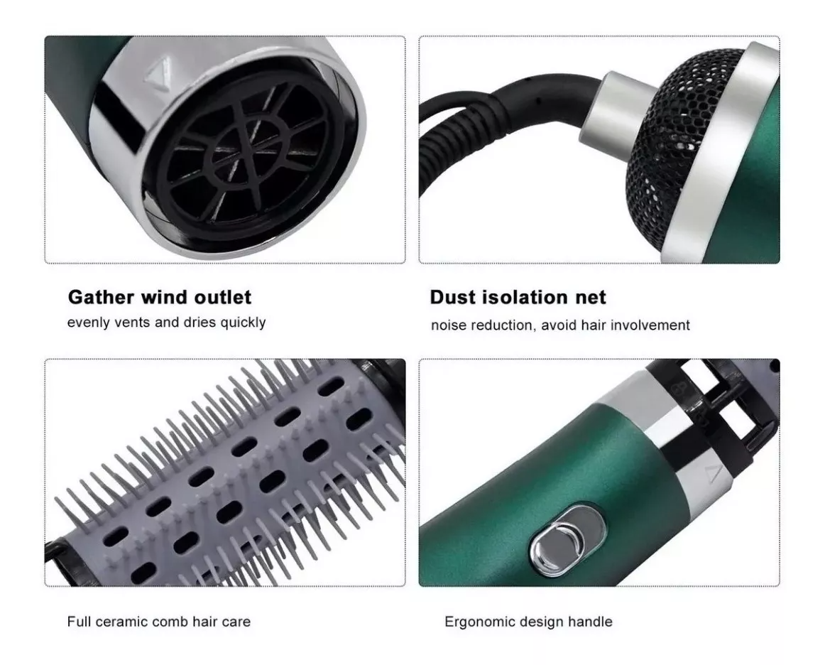 Cepillo Secador De Cabello Eléctrico Con Iones Sonar® 3 En 1 SN-5260