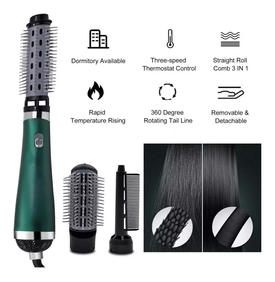 Cepillo Secador De Cabello Eléctrico Con Iones Sonar® 3 En 1 SN-5260