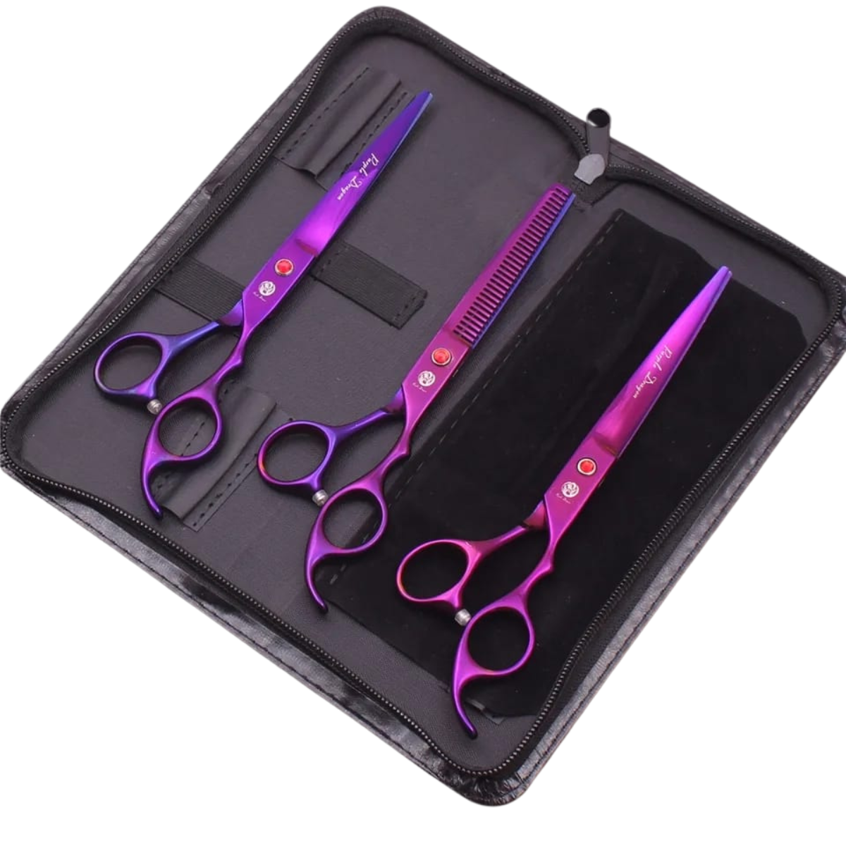 Tijeras profesionales para estetica canina 7 pulgadas purple dragon