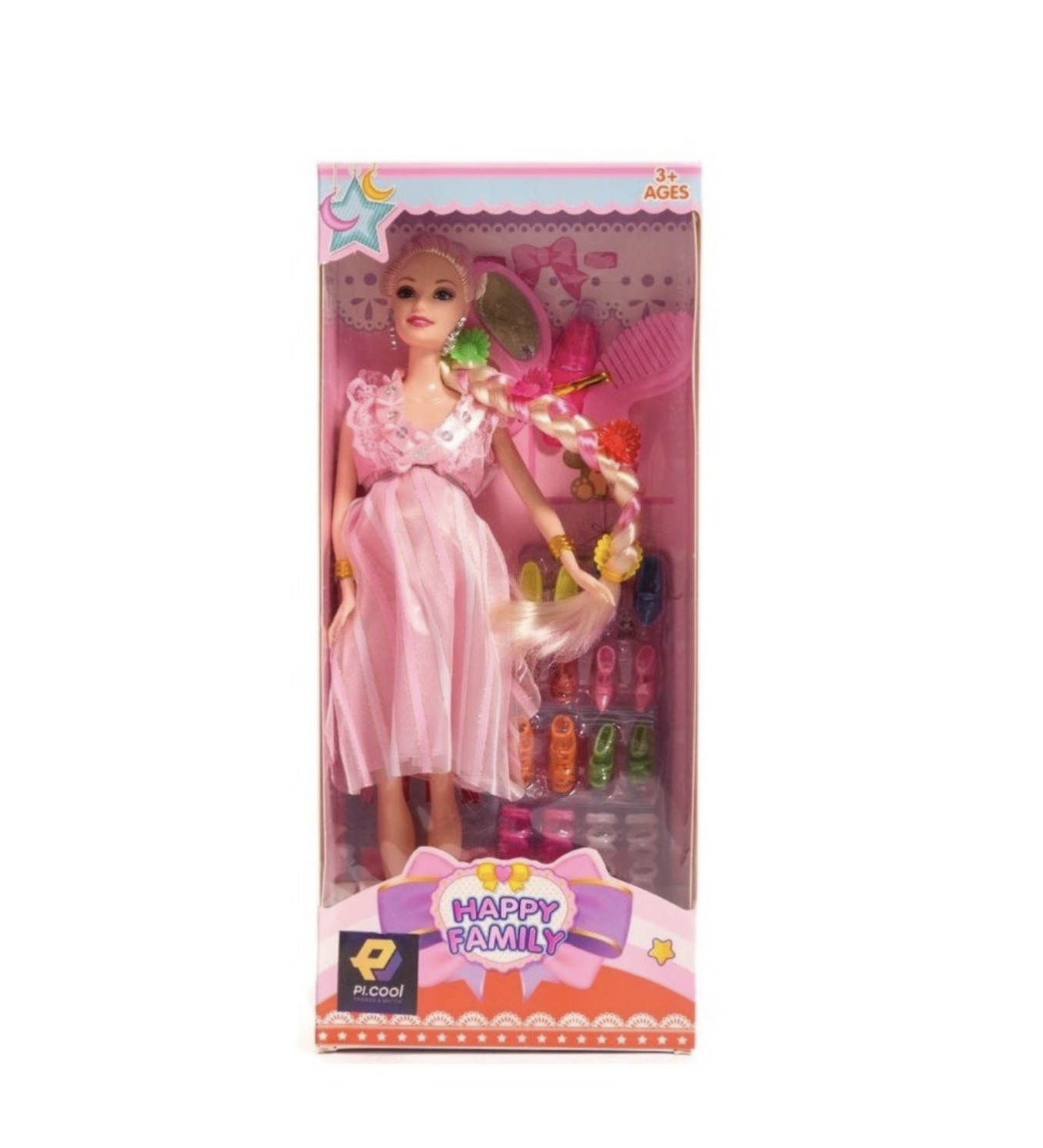 Muñeca Embarazada Con Bebe Happy Family Accesorios Rosa