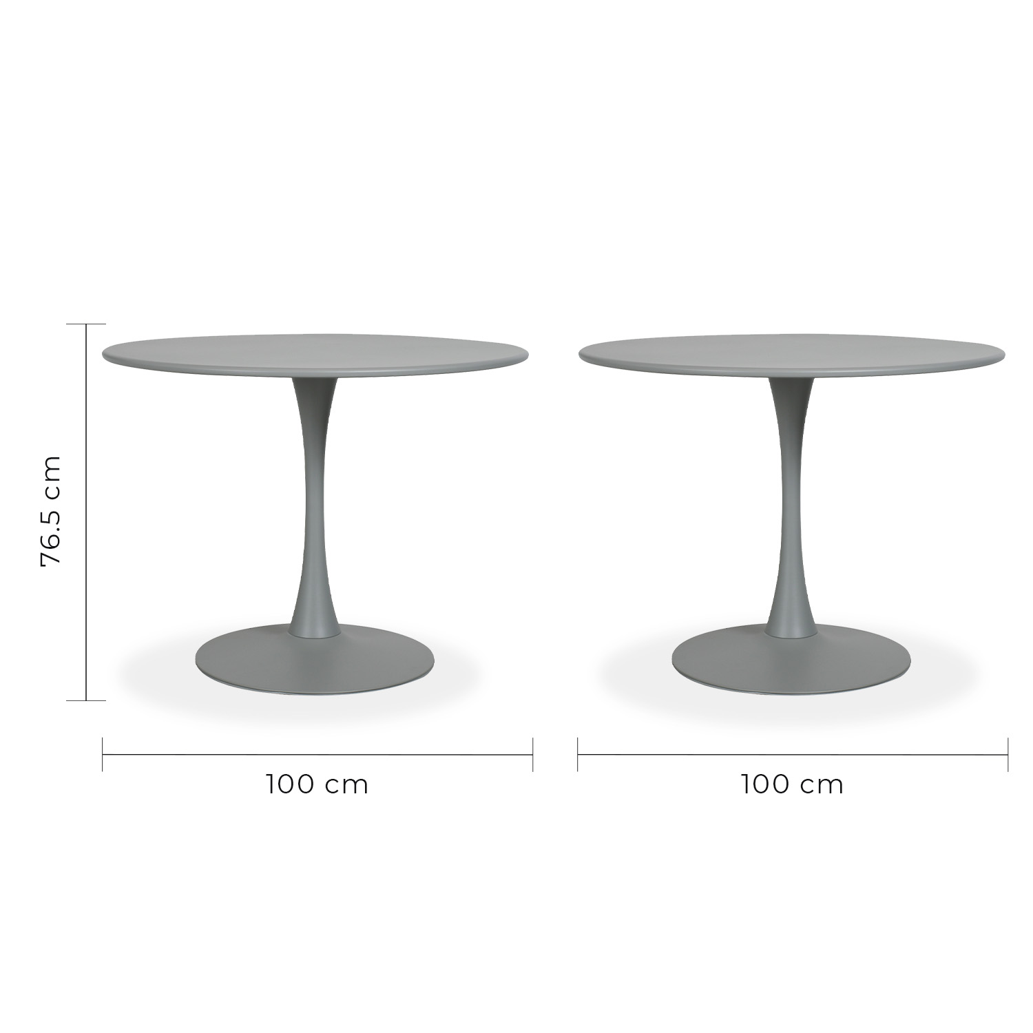 Mesa Alta Vittoria 100 cm Gris Redonda para Exterior Mundo In