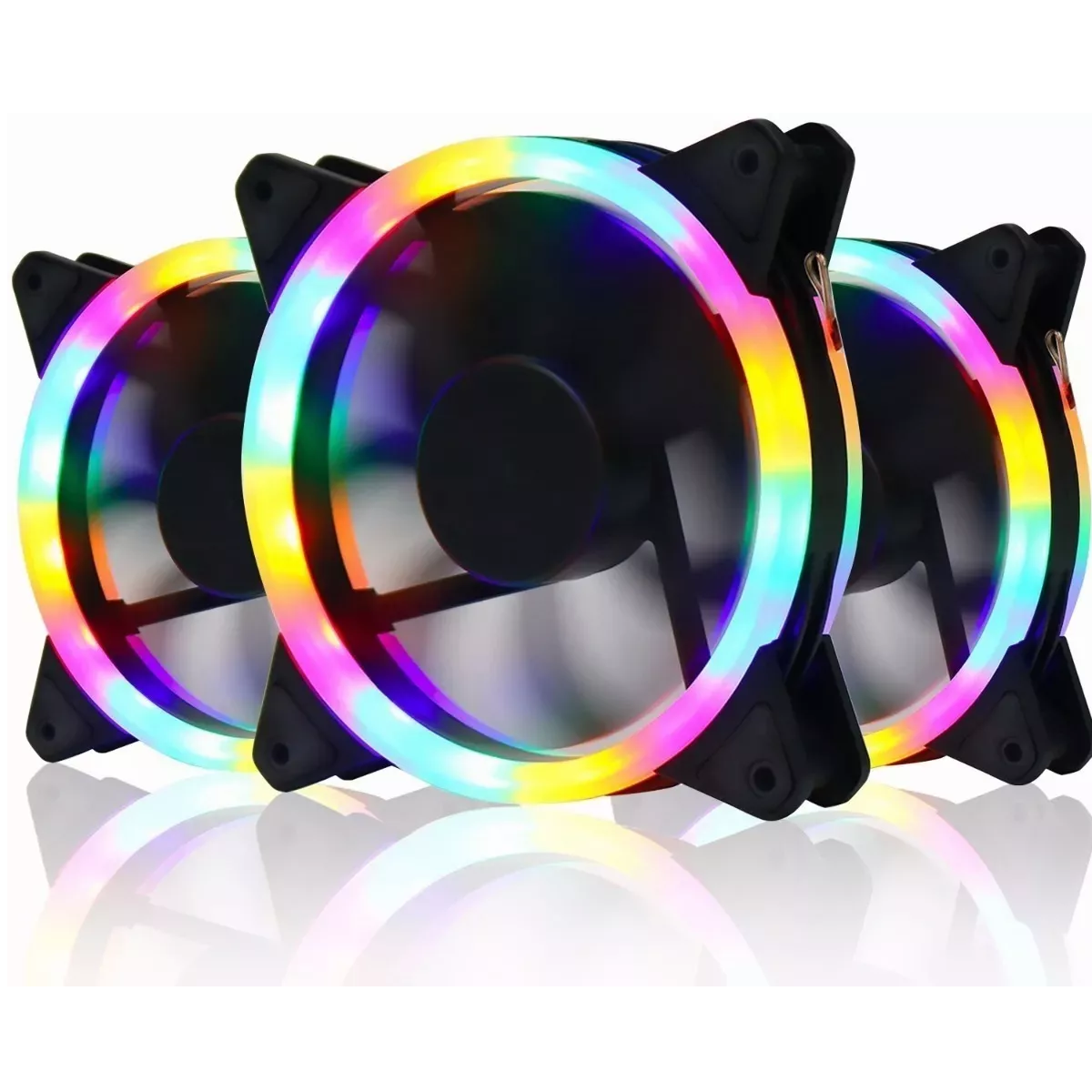 Kit De Ventiladores Rgb De 1200rpm Y 120mm Para Pc, 3 Pzs. Blue