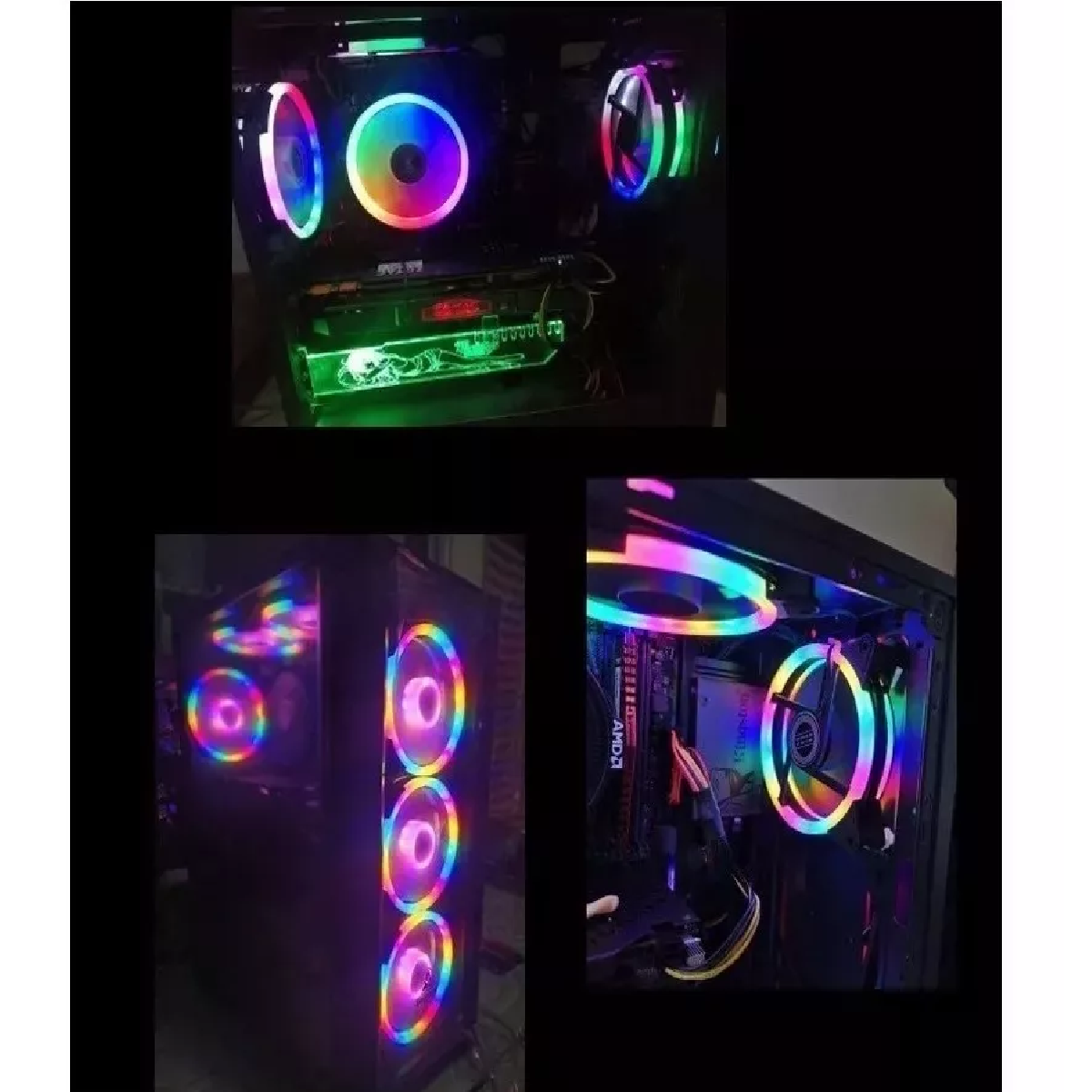 Kit De Ventiladores Rgb De 1200rpm Y 120mm Para Pc, 3 Pzs. Blue
