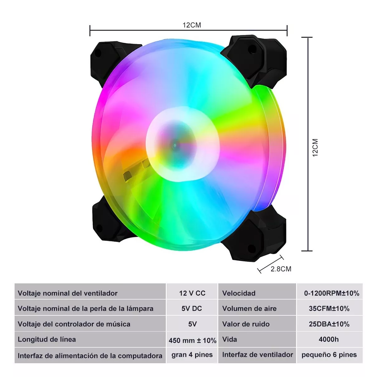 Kit 3 Ventiladores Rgb Pc Gamer Radiador Disipador