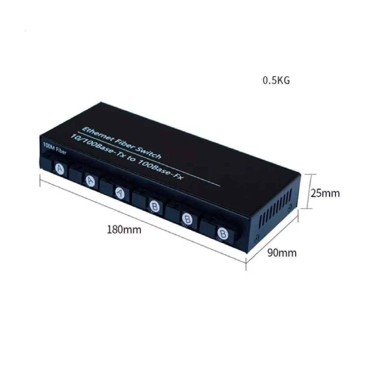 Convertidor Switch De Fibra Óptica Monomodo 6 Puertos 100mb