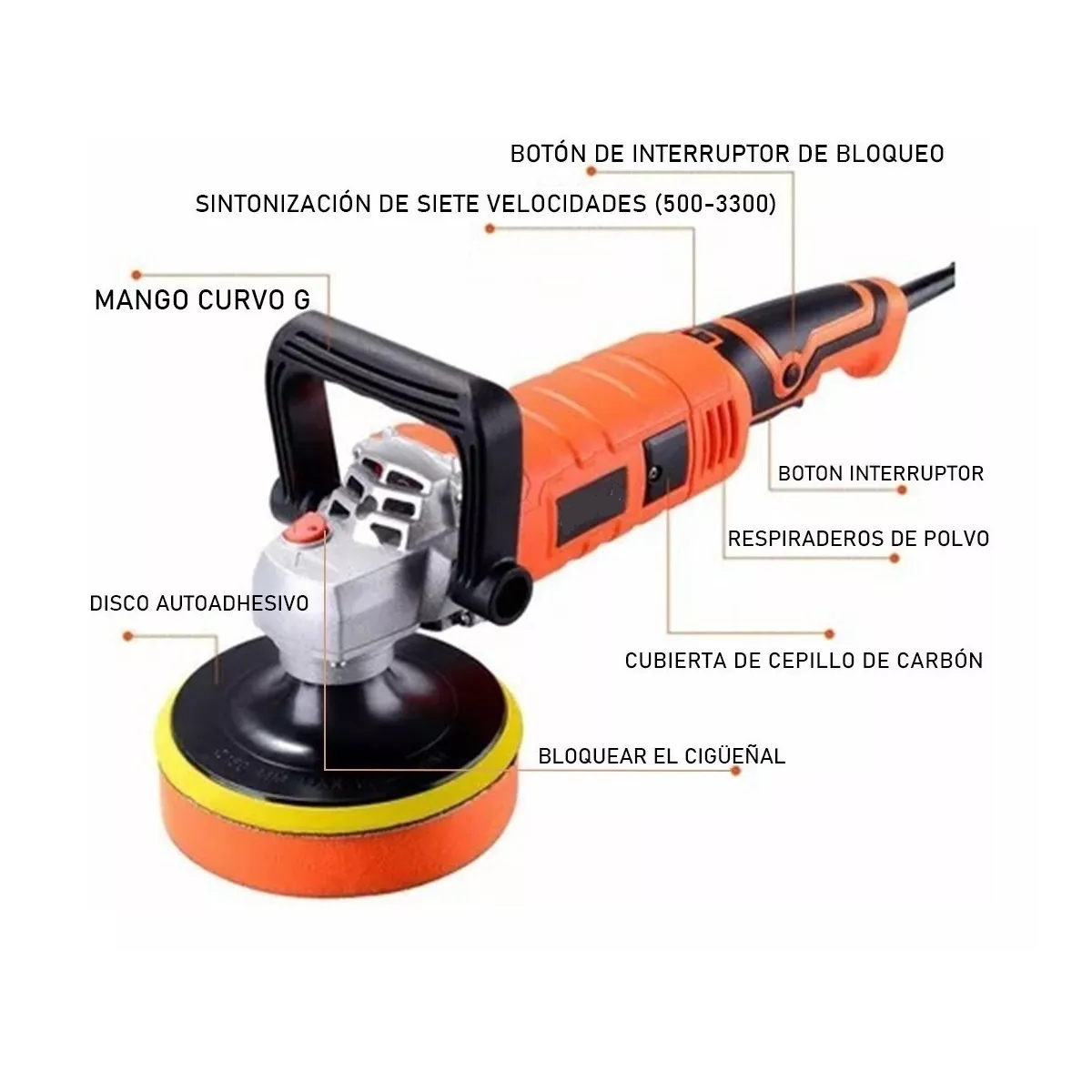 Pulidora Para Autos Pulido Lijado 1580w