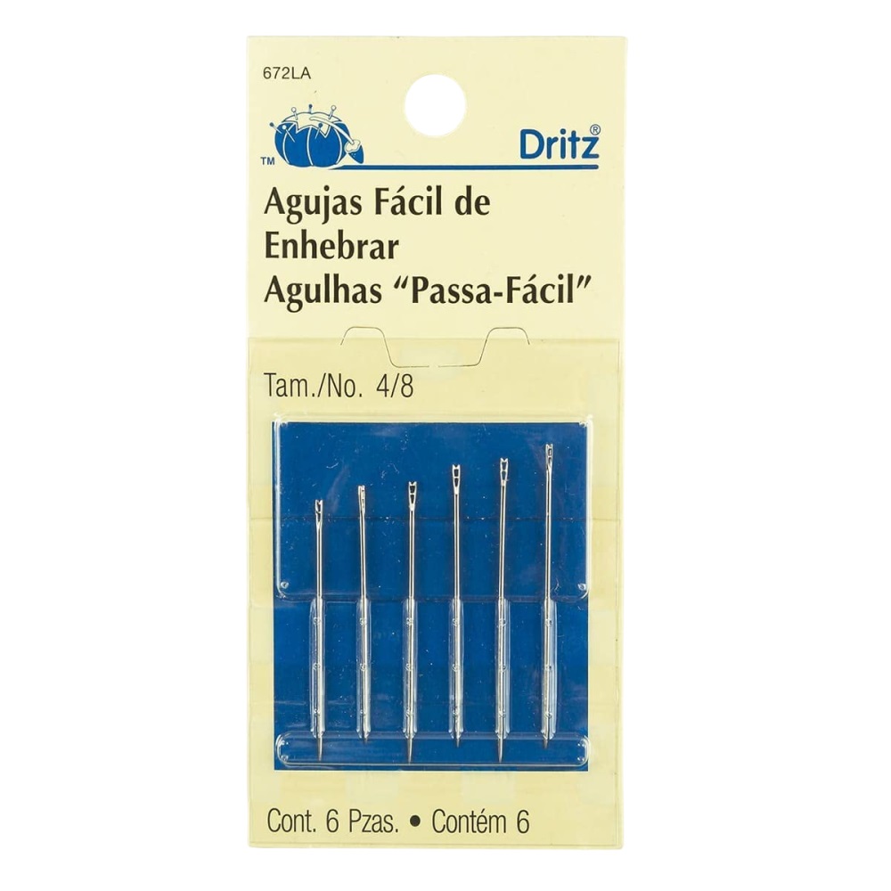 Aguja Costura Fácil De Enhebrar 6 Piezas No. 4/8 Dritz