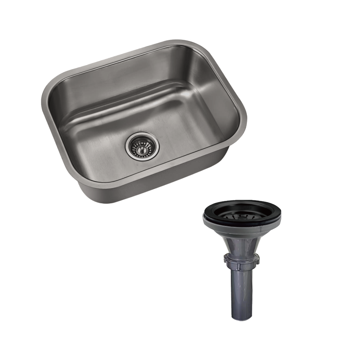 Tarja Sencilla Para Submontar Incluye Contra canasta en Acero Inox.