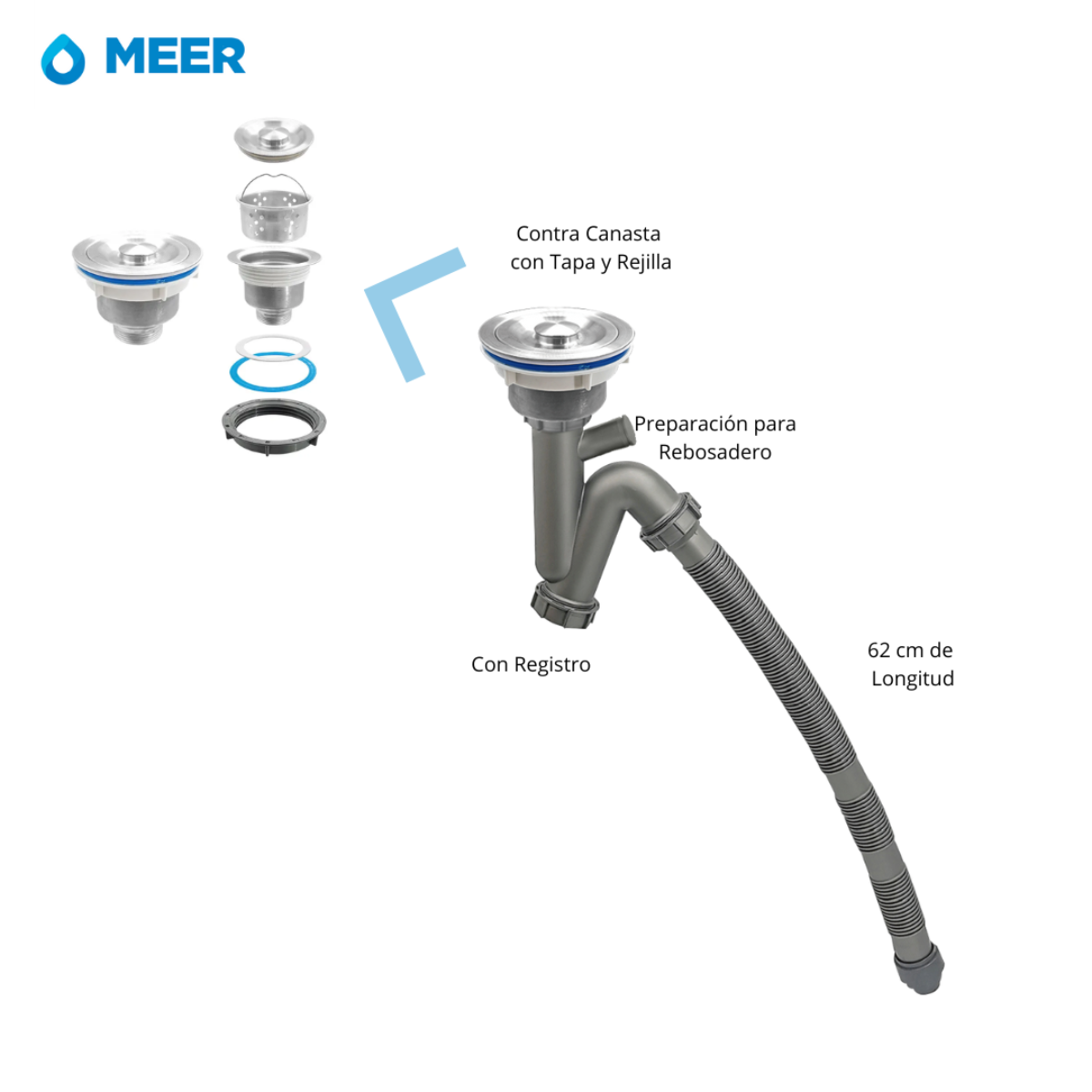 Tarja Sencilla Para Submontar, Incluye contra canasta y cespol.