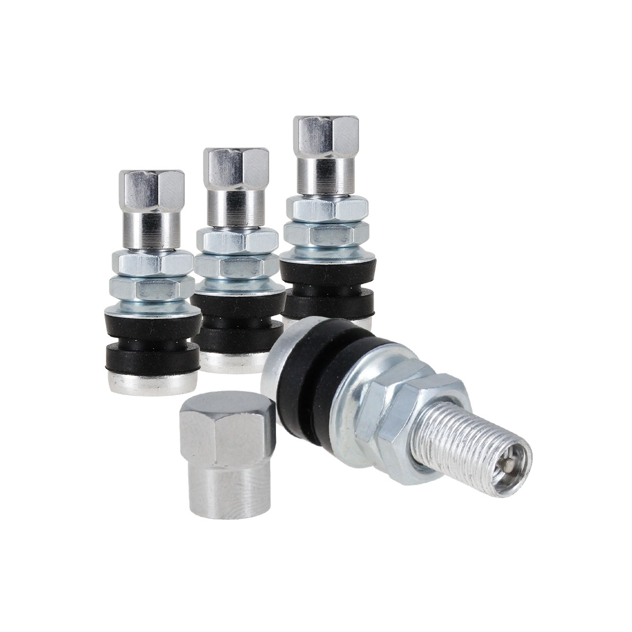 4 Valvula Sellomatica Metalica Pivote Rin Llanta Auto Moto