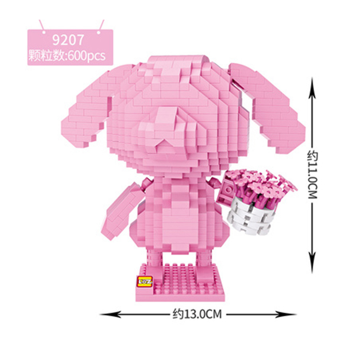 Mini Bloques De Construcción Diseño Conejo Rosa Loz.