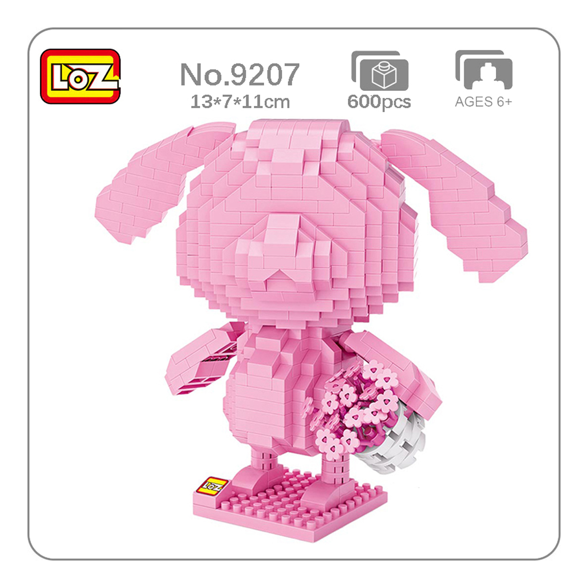 Mini Bloques De Construcción Diseño Conejo Rosa Loz.