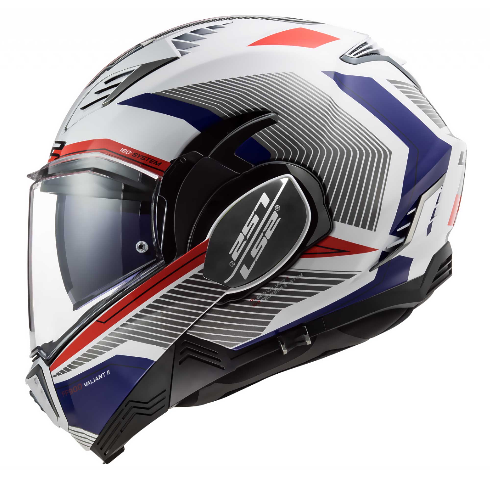CASCO ABATIBLE LS2 VALIANT II REVO BLANCO ROJO