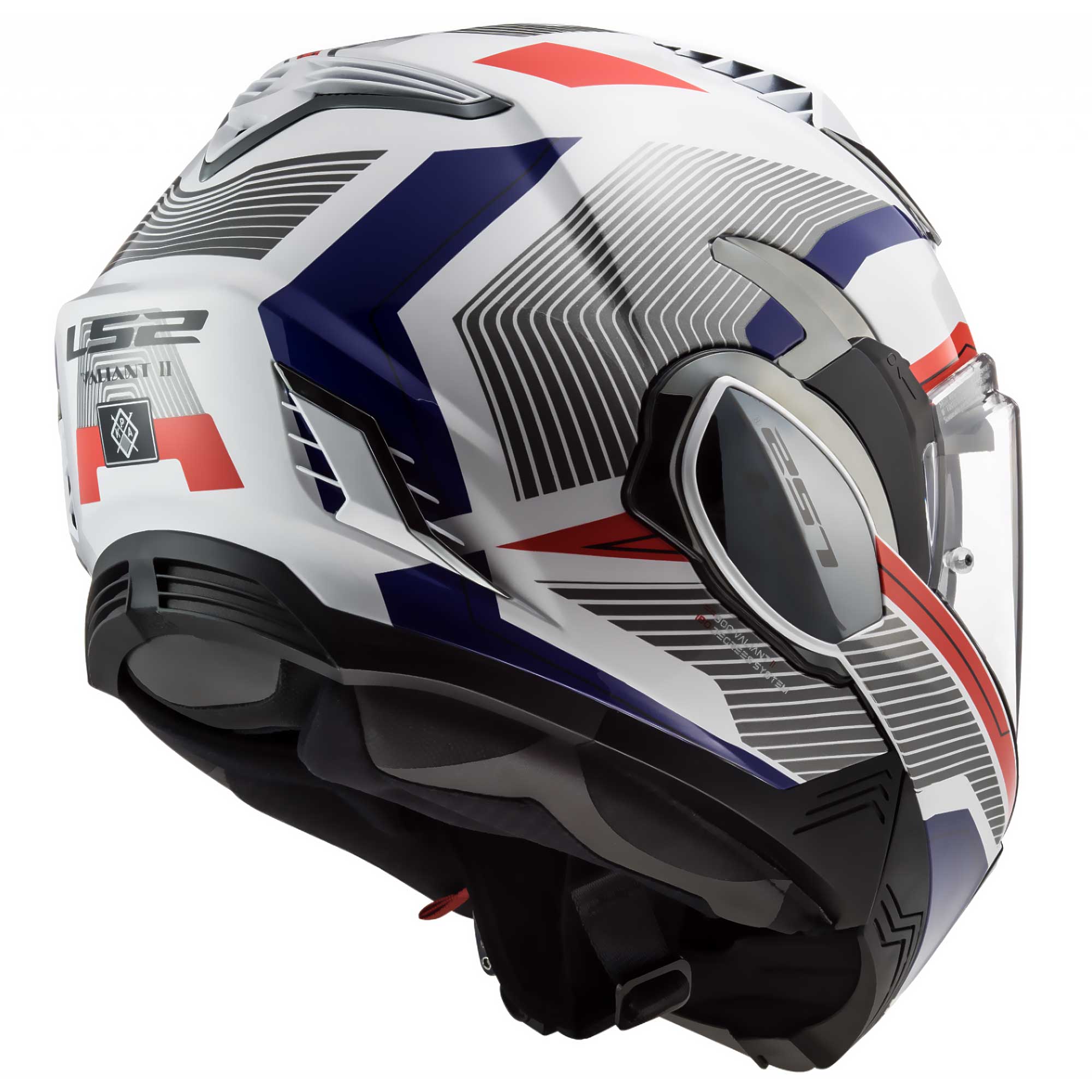 CASCO ABATIBLE LS2 VALIANT II REVO BLANCO ROJO
