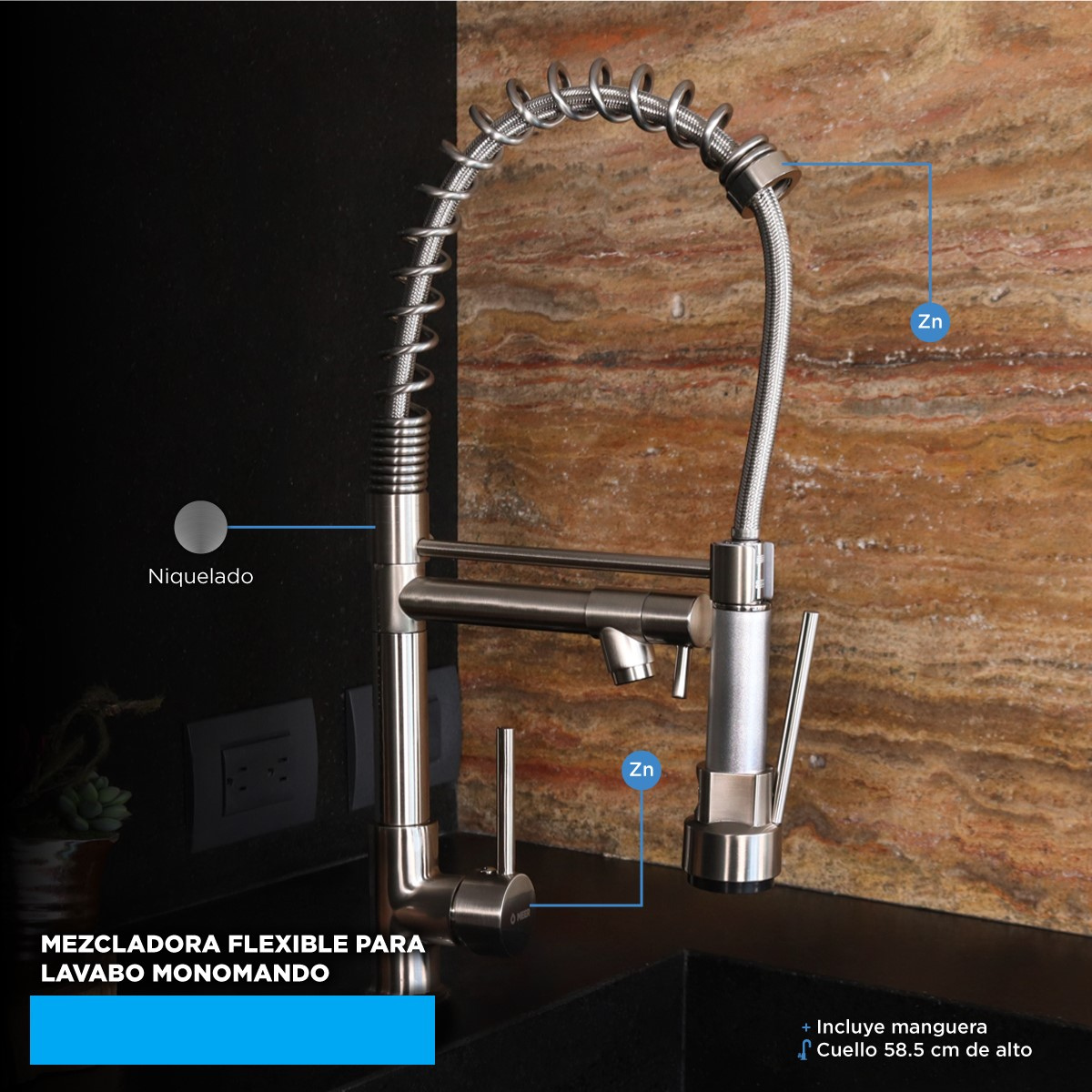 Tarja Doble de Submontar, Incluye Mezcladora y Contra Canasta.