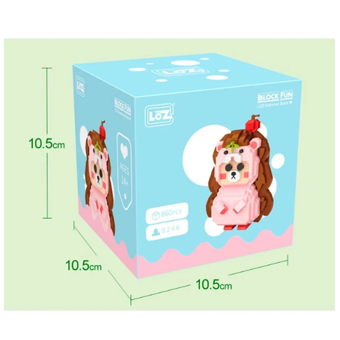 Mini Bloques Armable Erizo Rosa Construcción Juguete Niños Loz