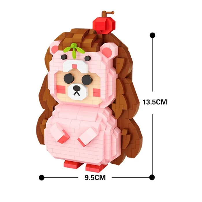 Mini Bloques Armable Erizo Rosa Construcción Juguete Niños Loz