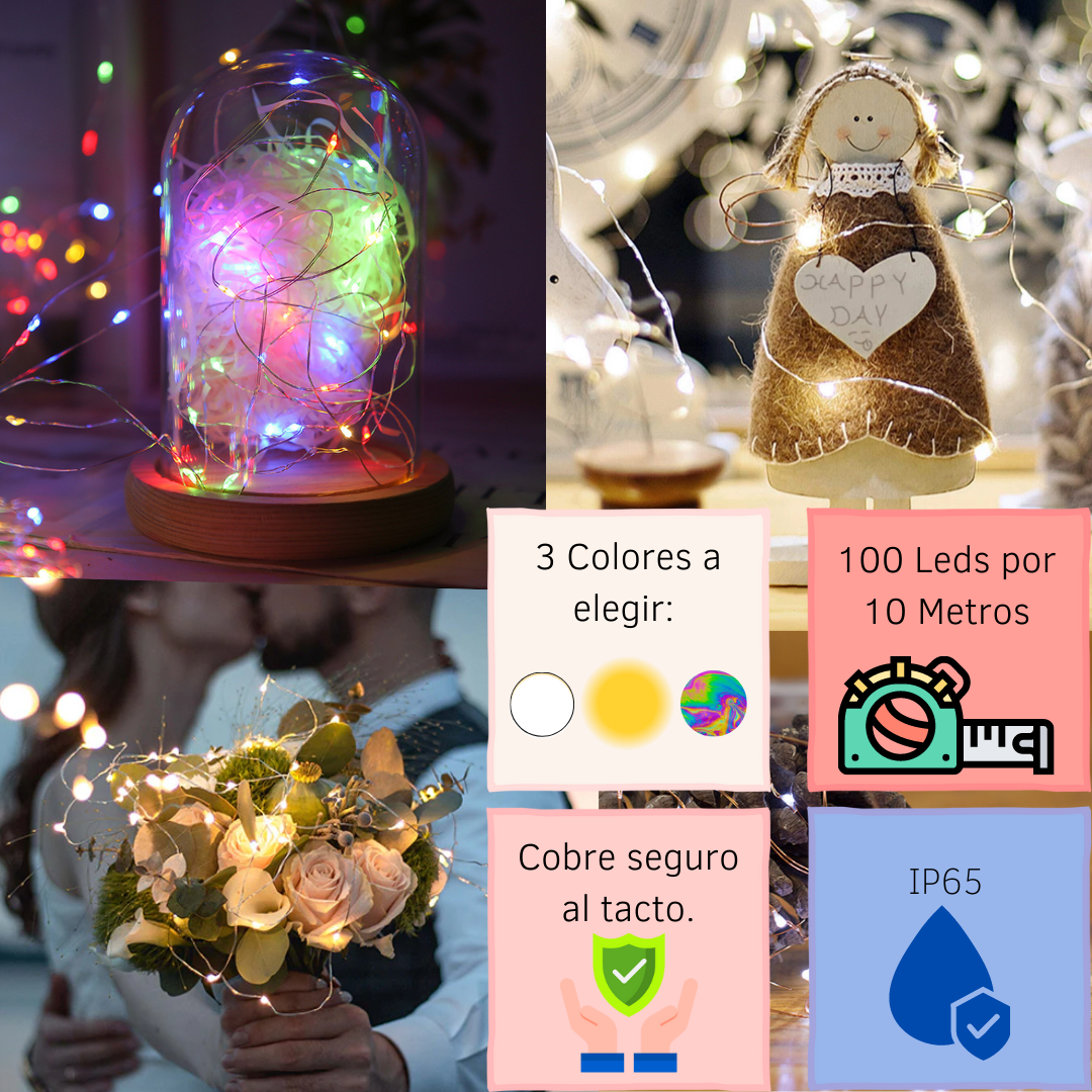 Luces Led solares Tira led decorativa exterior impermeable 2 rollos de 10 metros DOSYU 