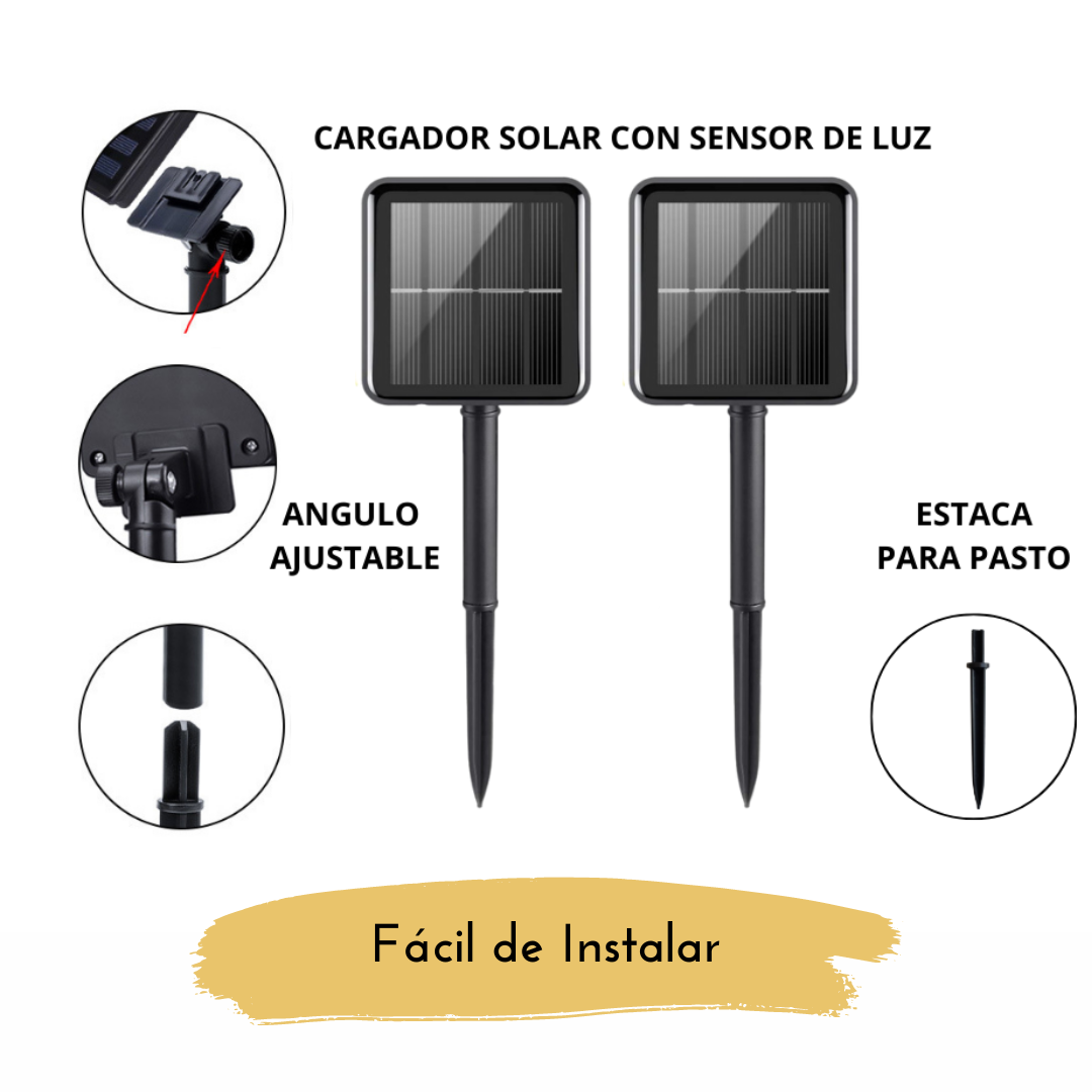 Luces Led solares Tira led decorativa exterior impermeable 2 rollos de 10 metros DOSYU 