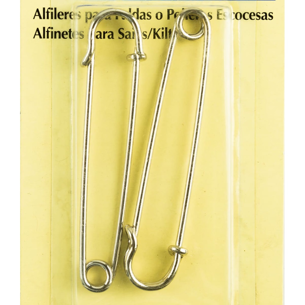 2 Seguros Tipo Escocés Niquelado Inoxidable Dritz 