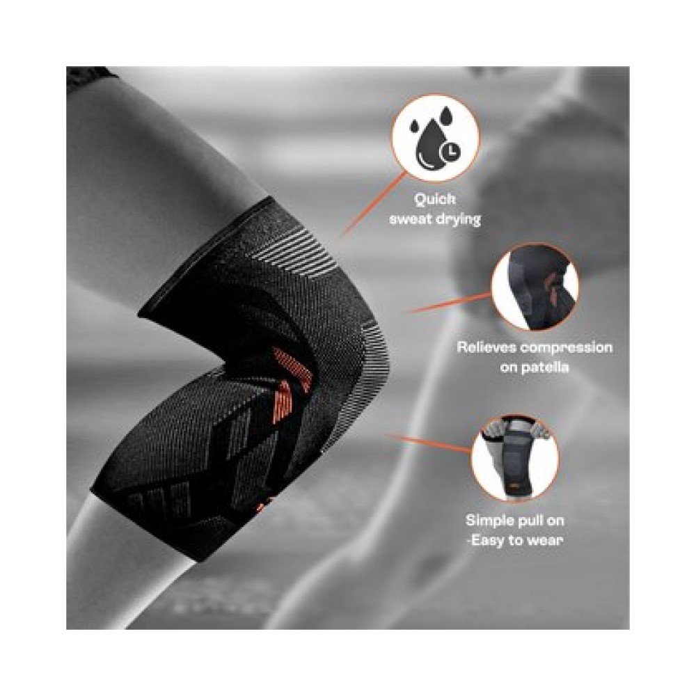 Rodillera Deportiva Nylon Air Pro Par Naranja Neon 102 Tynor