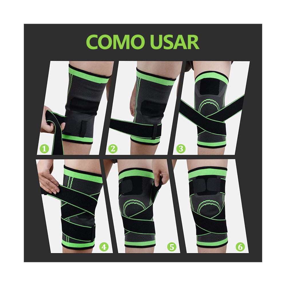 Rodillera Deportiva Nylon Air Pro Par Verde Neon 102 Tynor