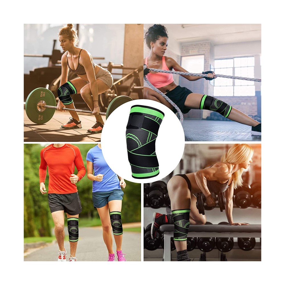 Rodillera Deportiva Nylon Air Pro Par Verde Neon 102 Tynor