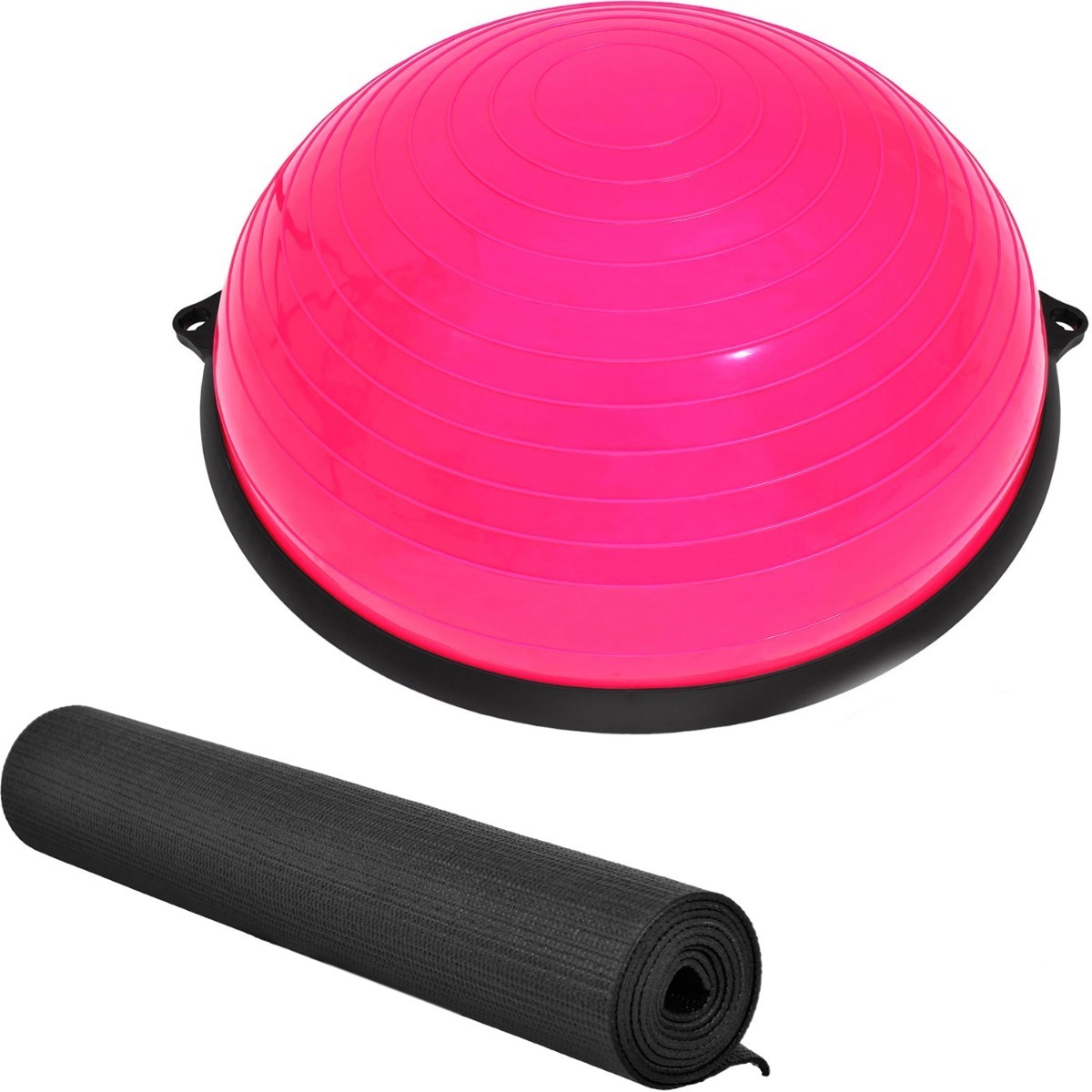 Pelota Bosu Rosa + Tapete Para Yoga