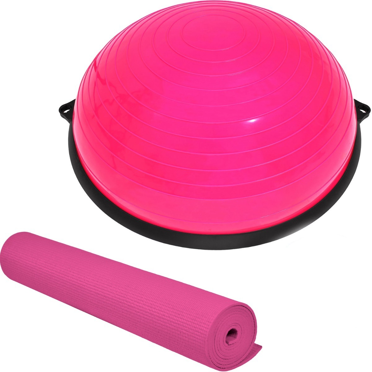 Pelota Bosu Rosa + Tapete Para Yoga