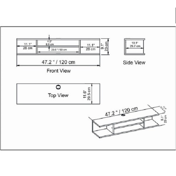 Repisa Flotante O Mesa Tv Moderna Minimalista 140 FMB