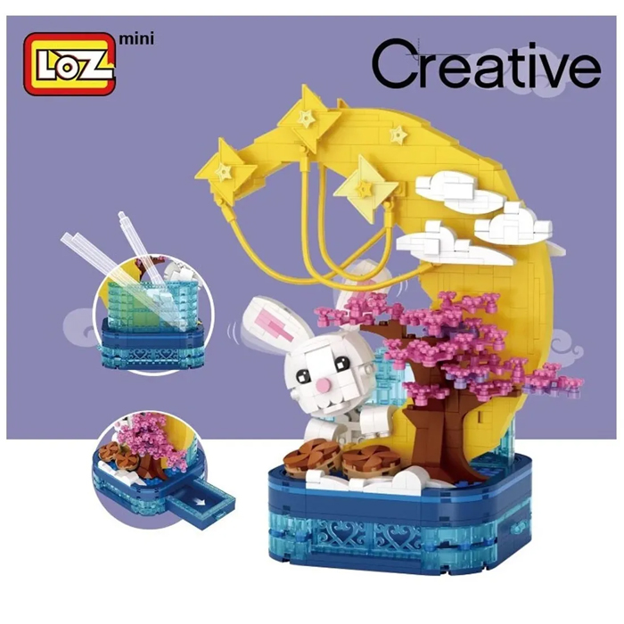 Mini Bloques Armable Construcción Conejo En Luna Loz Juguete