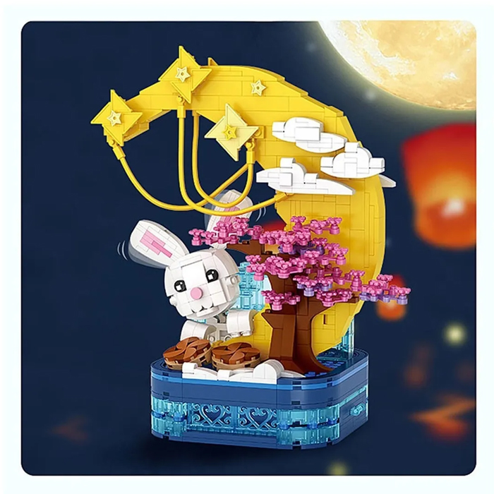Mini Bloques Armable Construcción Conejo En Luna Loz Juguete