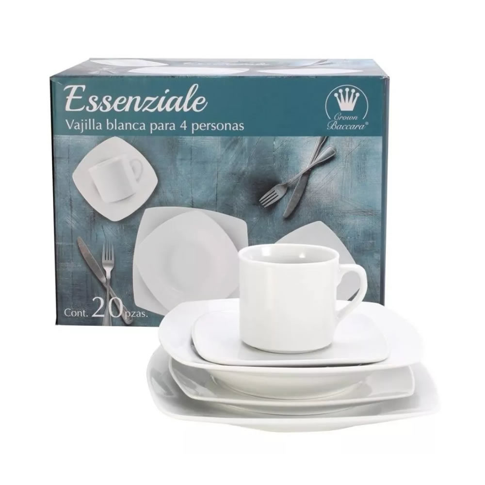Vajilla De Porcelana Crown Baccara Essenziale Para 4 Personas SMS