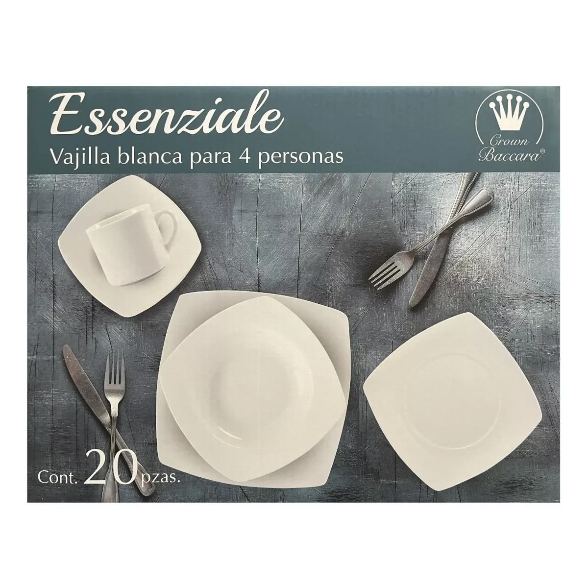 Vajilla De Porcelana Crown Baccara Essenziale Para 4 Personas SMS