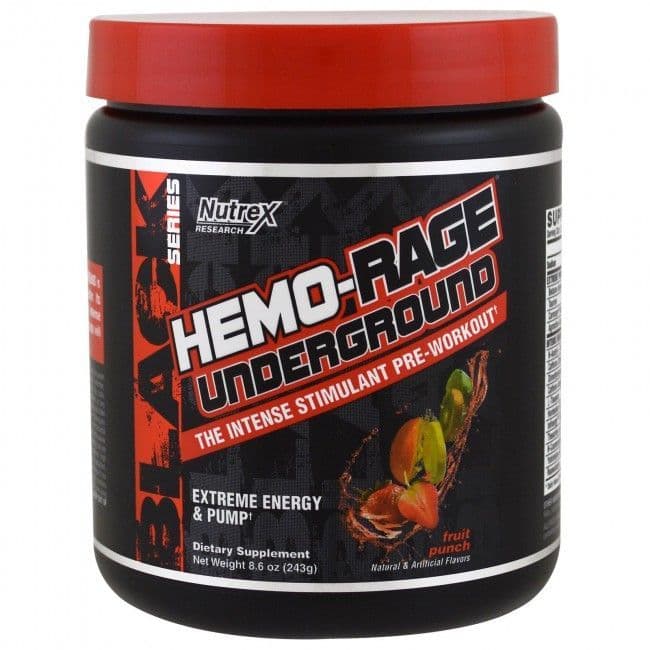 Pre Entreno Hemo-Rage Underground Nutrex 243g 30 serv