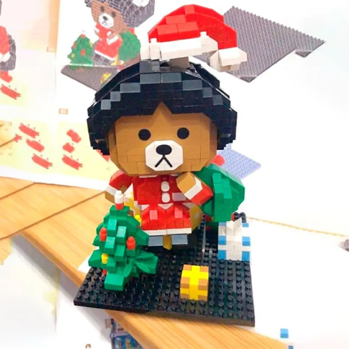 Mini Bloques Armables Oso Santa Juguete Loz .