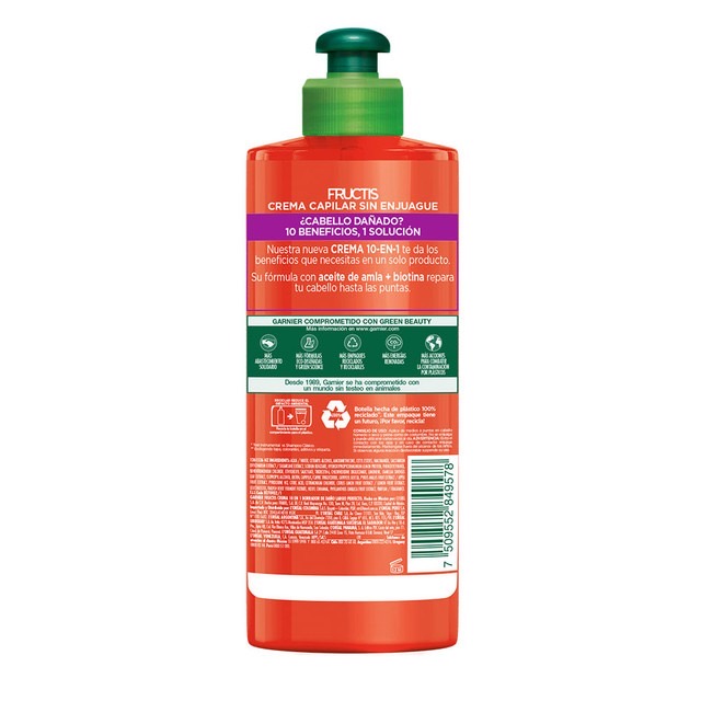 Crema Para Peinar Borrador De Daño 10 En 1 Garnier - 300ml