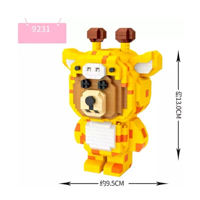 Mini Bloques De construcción Oso Pardo Jirafa Juguete Loz