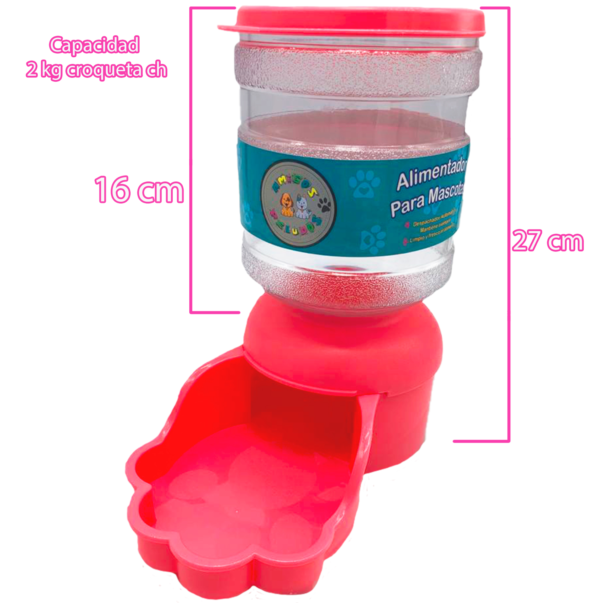 Plato Comedero Alimentador Croqueta Perro O Gato Despachador