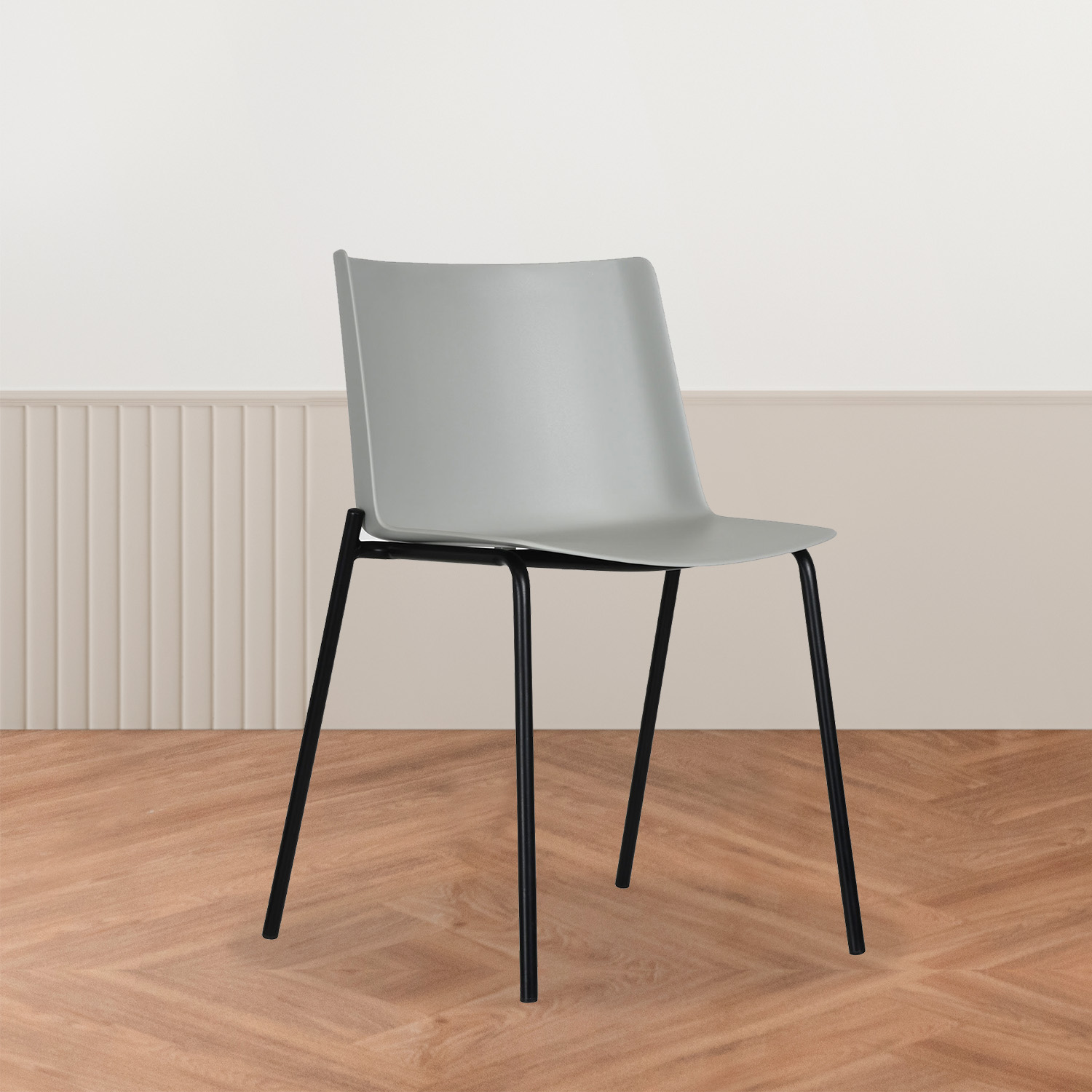 Set 4 Sillas Minimalista para Comedor Colombo Gris Plástico Mundo In