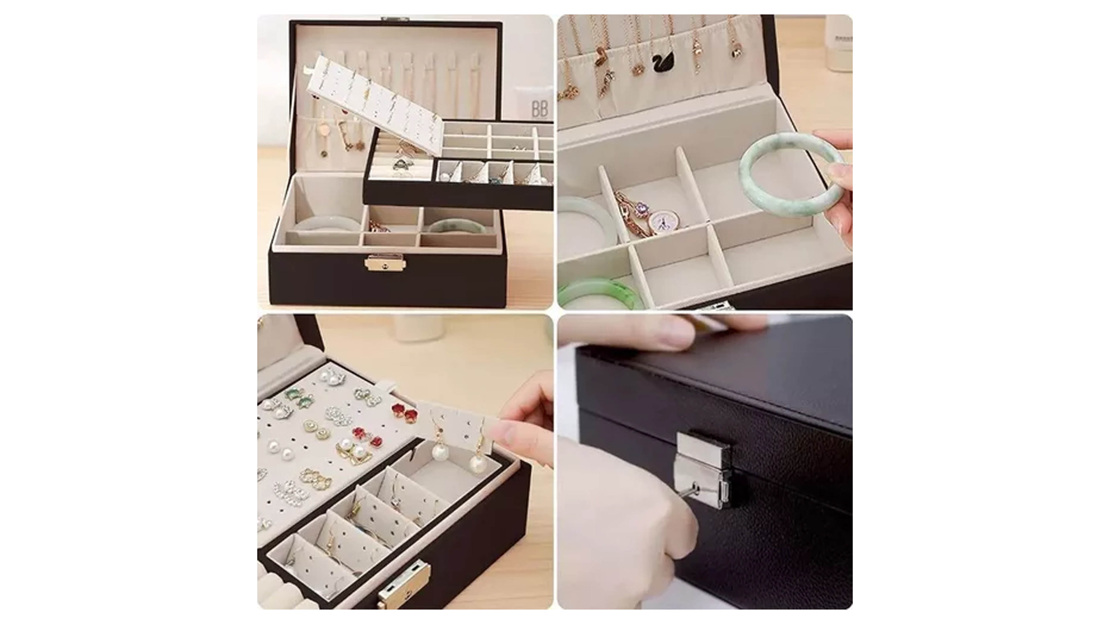 Organizador De Joyas Alhajero Estuche Joyeria Caja Joyero 