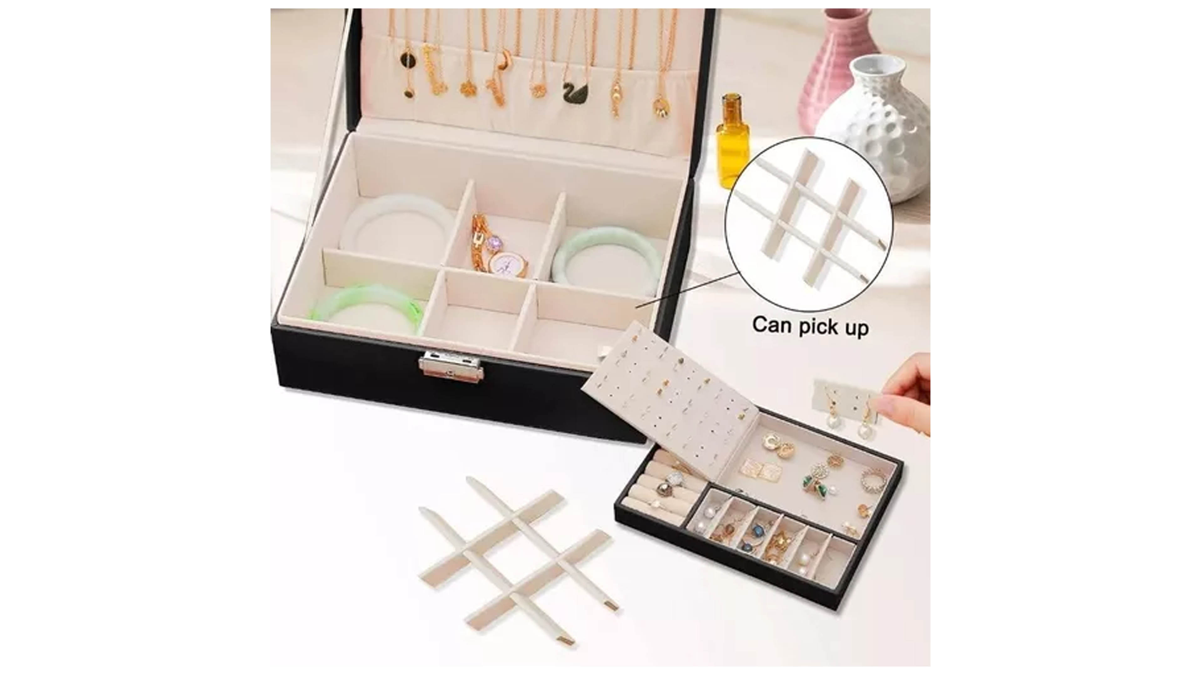 Organizador De Joyas Alhajero Estuche Joyeria Caja Joyero 