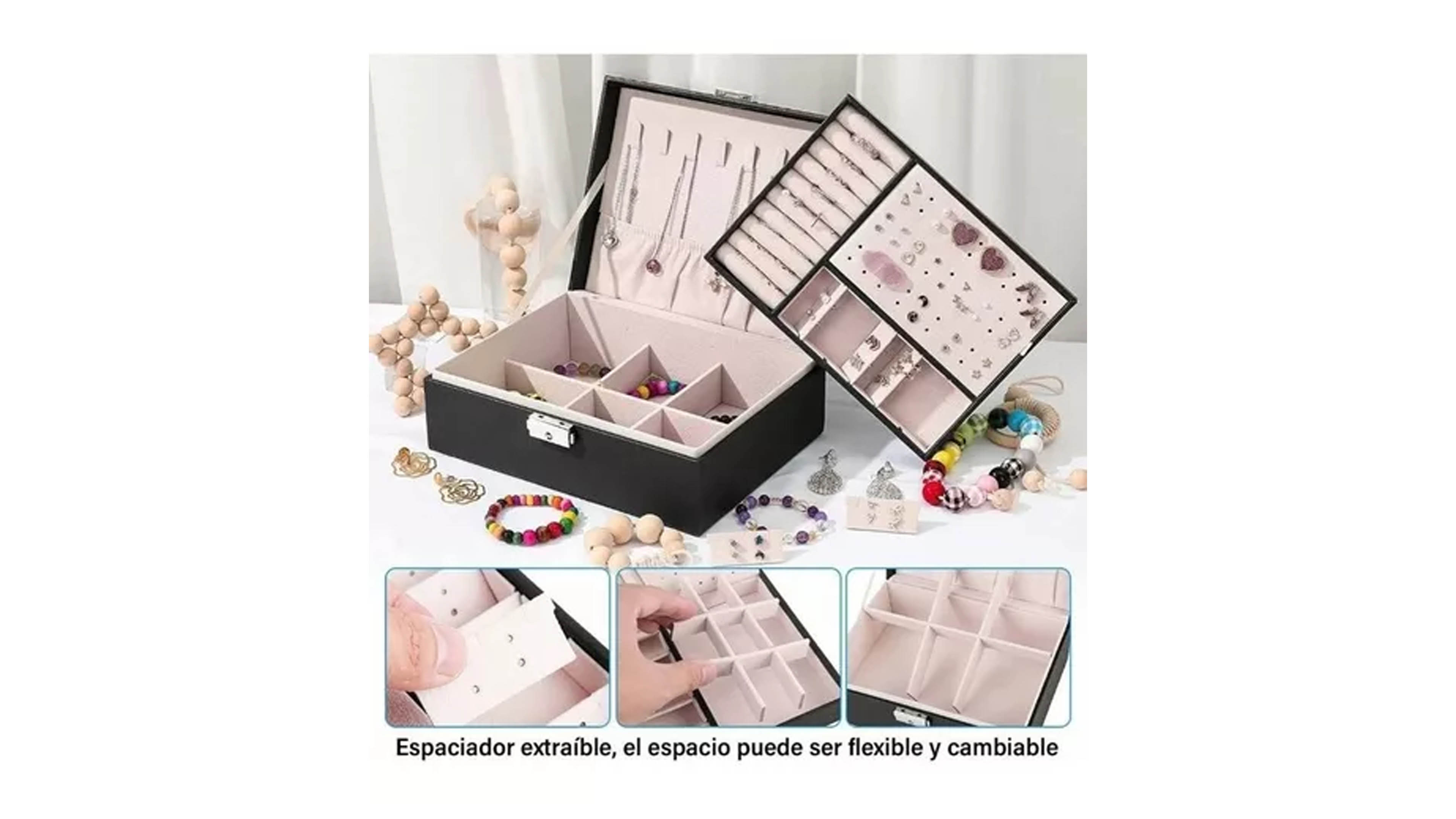 Organizador De Joyas Alhajero Estuche Joyeria Caja Joyero 