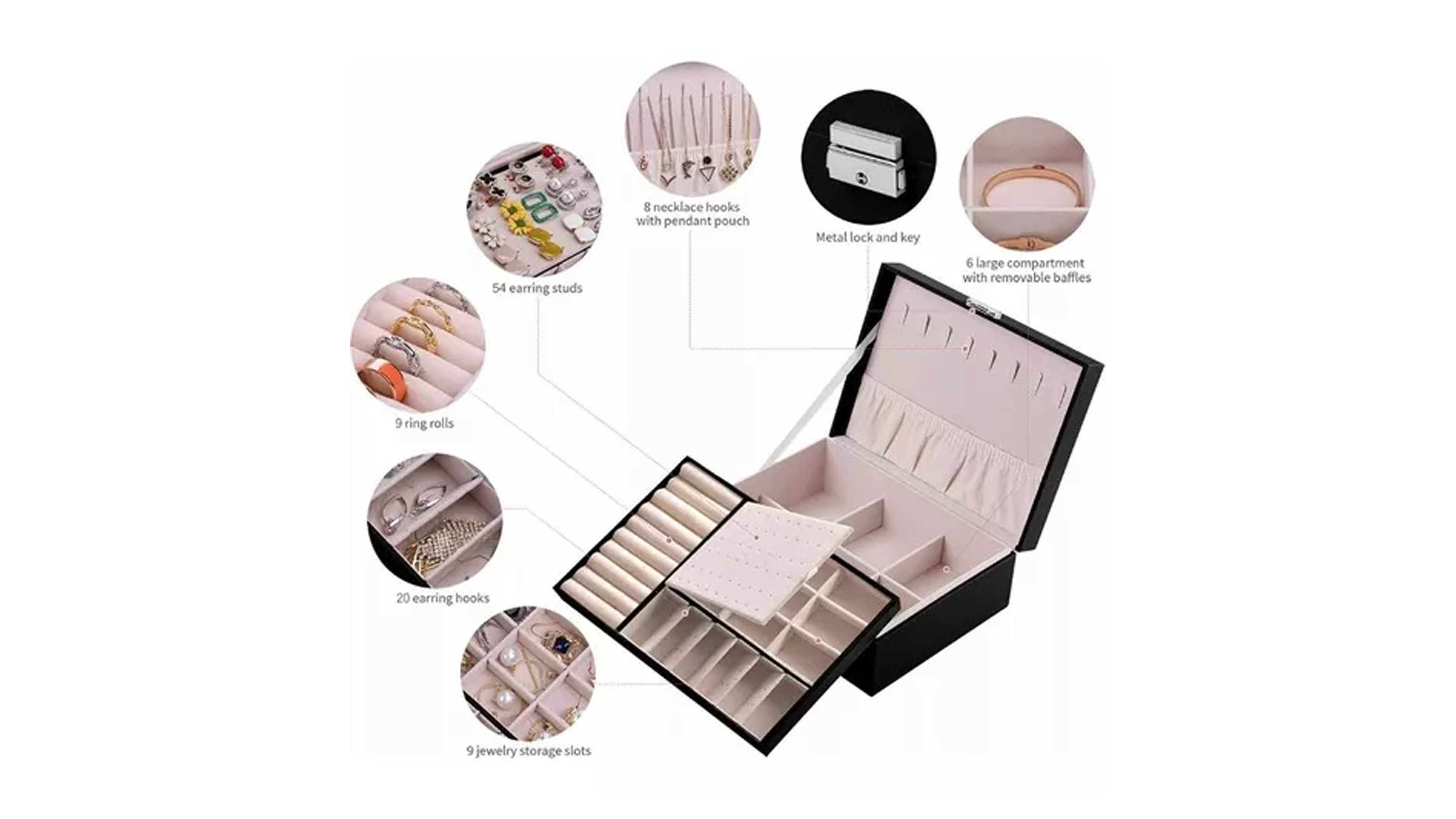 Organizador De Joyas Alhajero Estuche Joyeria Caja Joyero 