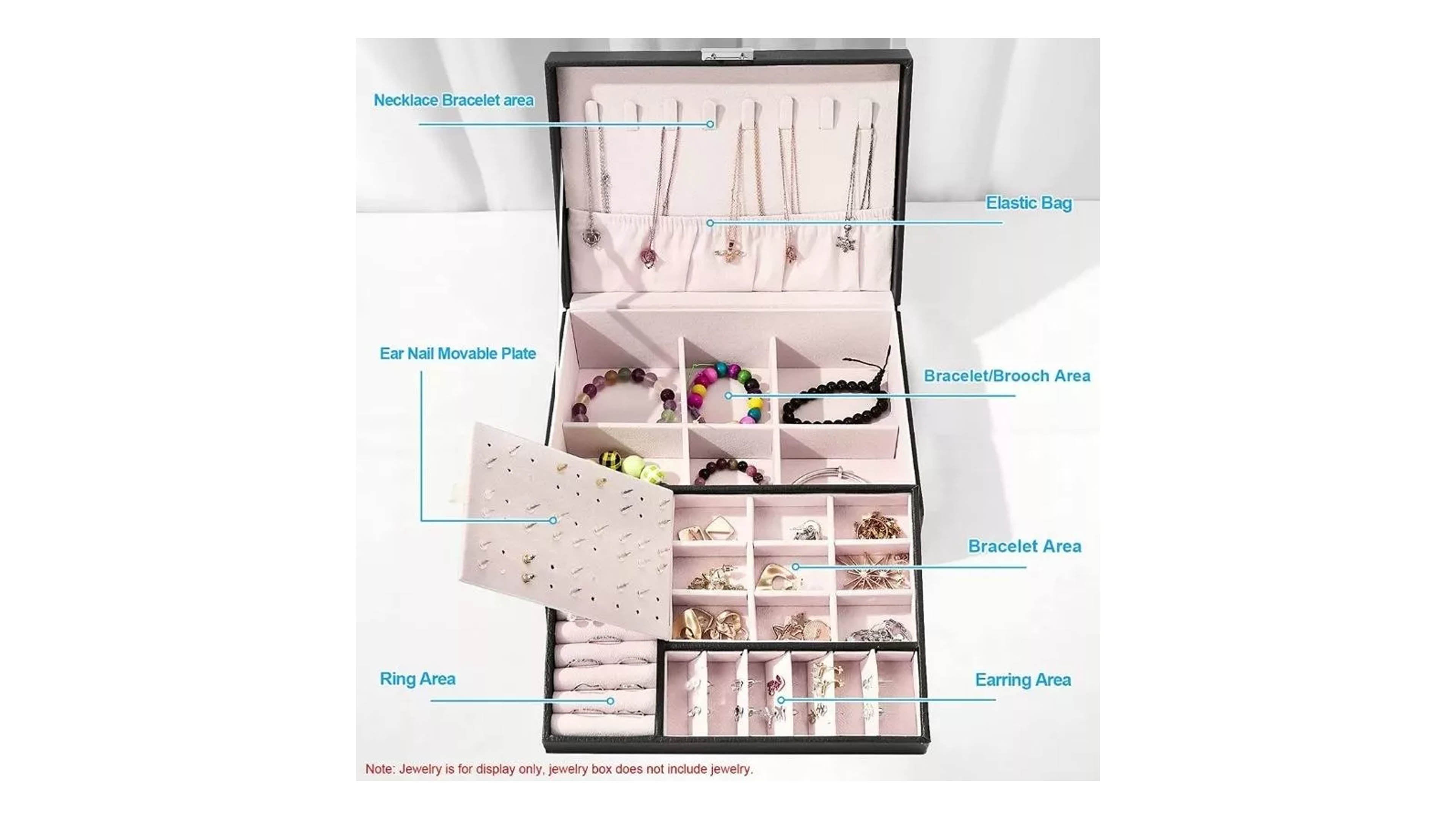 Organizador De Joyas Alhajero Estuche Joyeria Caja Joyero 