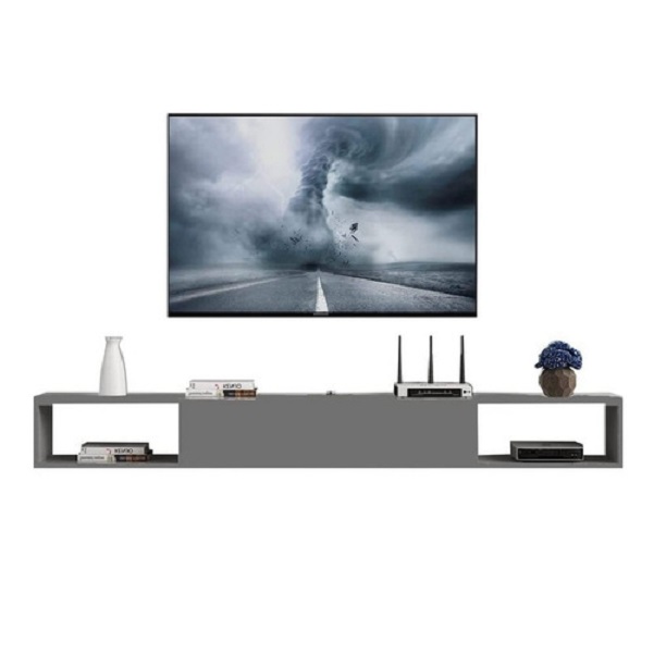 Repisa Flotante O Mesa Tv Moderna Minimalista gris oxford 1P